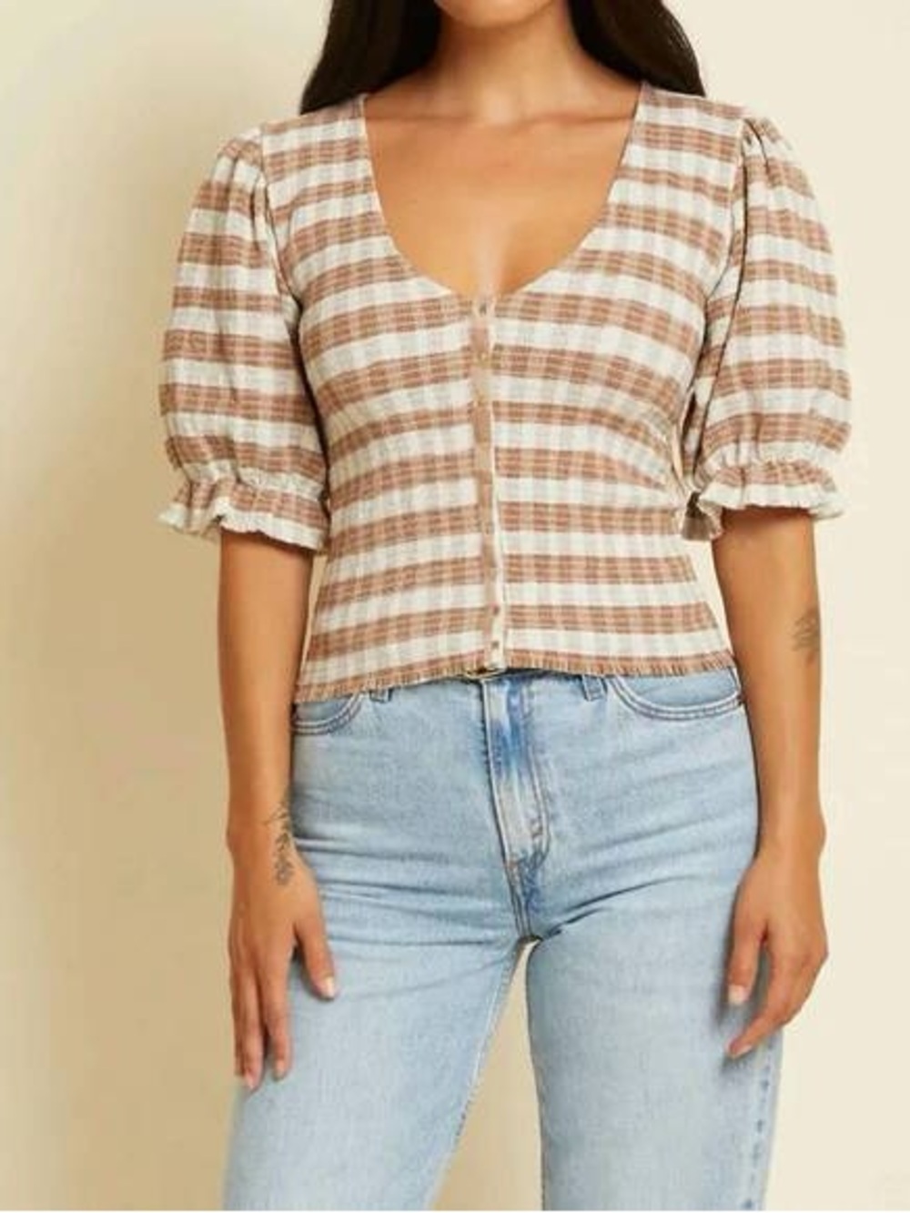 NATION LTD laila snap corset tee in picnic size XS like new